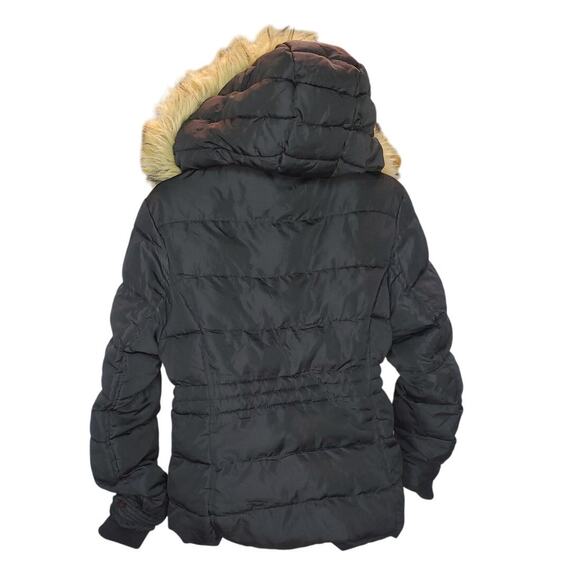 Special One Black Puffer Coat with Faux Fur Hood Women’s Size Large - Picture 3 of 7